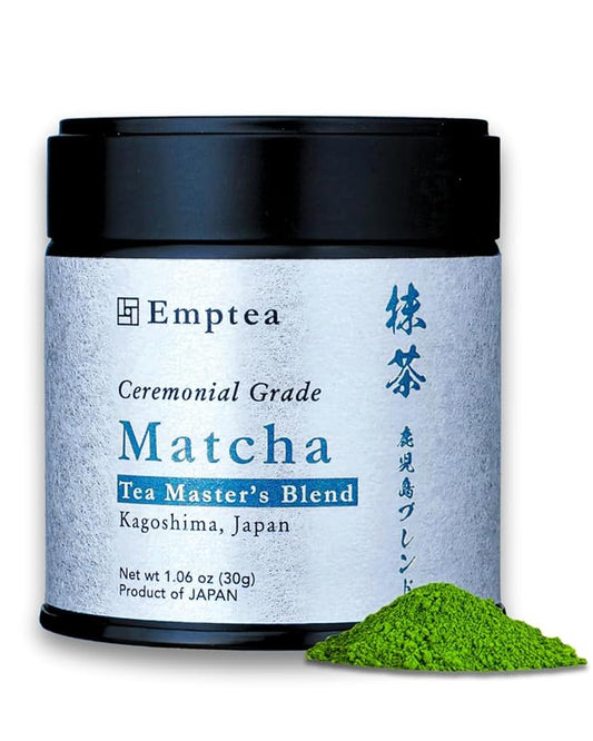 Emptea Ceremonial Grade Matcha – Kagoshima Tea Master Blend First Harvest Japanese Green Tea Powder 1.06 oz (30g)