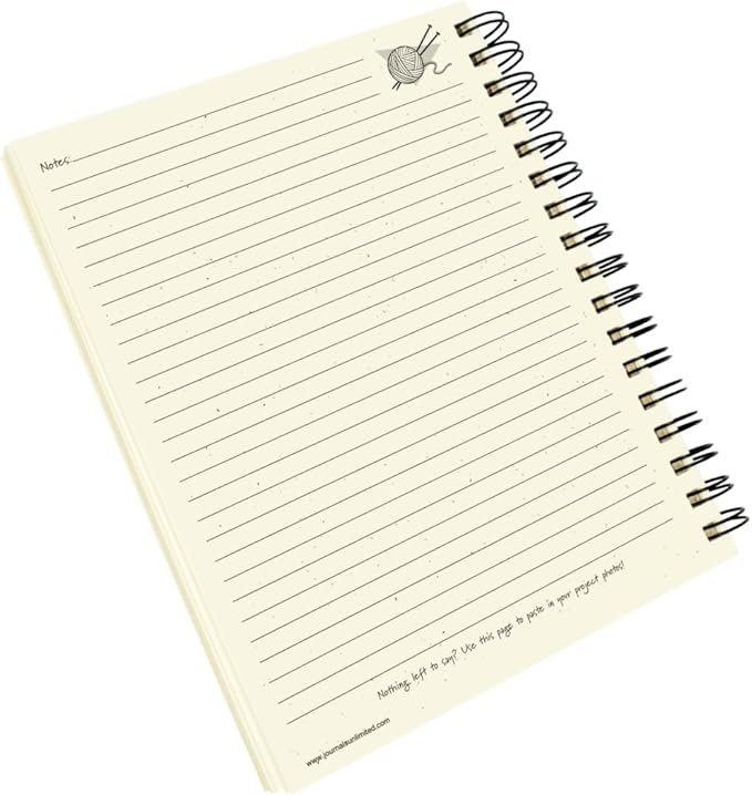 Write it Down series by Journals Unlimited, Guided Journal, Yarn It!, Knitting & Crochet Journal, Full-size 7.5"x 9", Purple Hard Cover, Made in USA