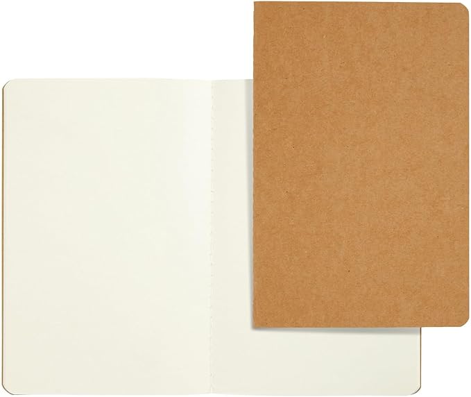 Paper Junkie Softcover Blank Notebooks - 24-Pack, A5, 60 Pages, Kraft - Sketchbooks Bulk for Sketching & Writing - Ample Pages for Journals for Writing