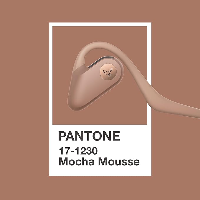 Libratone UP X Pantone Open Ear Bluetooth Headphones, Weight only 23.5g, dust and Water Resistant, up to 8 Hours of Battery Life, Premium Sound for Workouts and Sports, Limited Edition (Mocha Mousse)