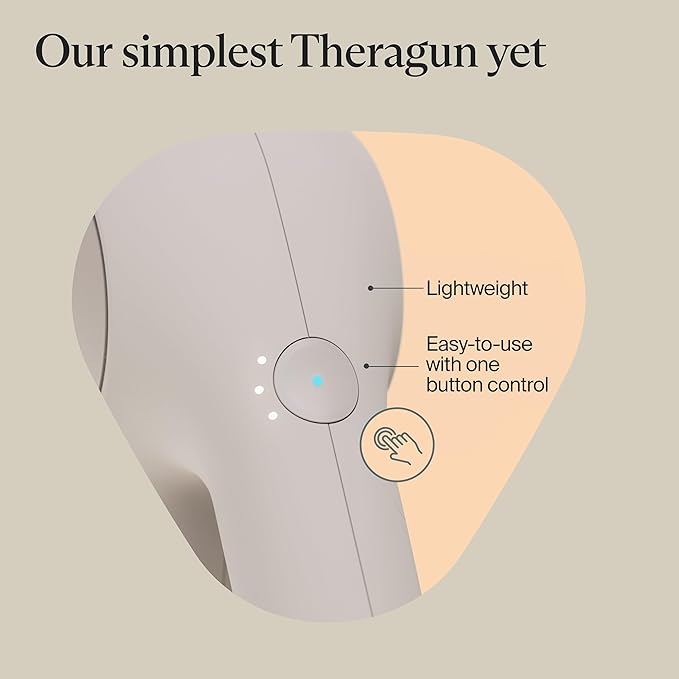TheraGun Relief by Therabody - Easy-to-Use, Comfortable & Light Handheld Percussion Massage Gun for Everyday Pain Relief Massage Therapy in Neck, Back, Leg, Shoulder and Body (Sand)