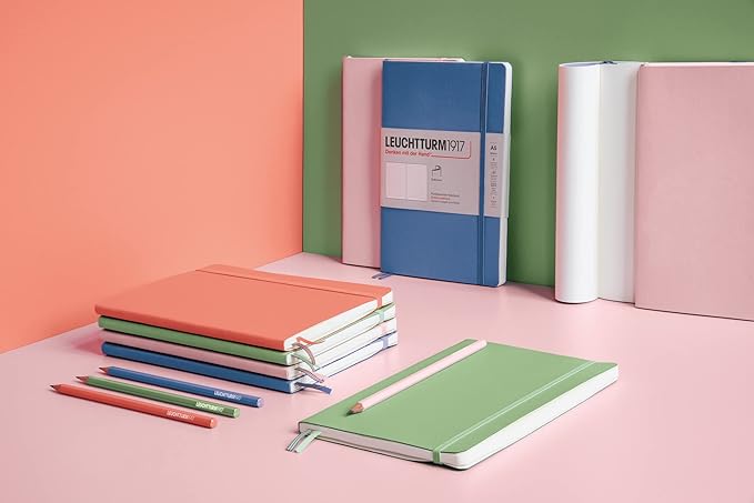 LEUCHTTURM1917 - Notebook Softcover Medium A5-123 Numbered Pages for Writing and Journaling (Dotted, Sage)