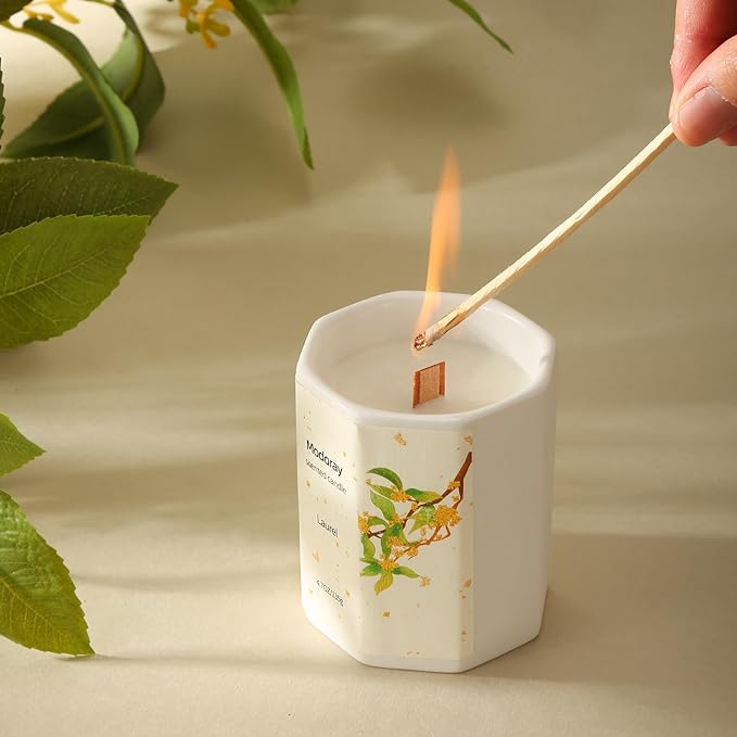 Scented Candles - Long Lasting Natural Soy and Wood Wick Aromatherapy Candles for Home