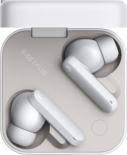 CMF Buds 2 Plus 2025 New Wireless Earbuds Adaptive Noise Cancelling, Hi-Res Audio Bluetooth Headphones, 12mm Drivers for Deep Bass, 50dB ANC 61.5H Playtime, Sport Ear Buds with 6 Mics, Light Grey
