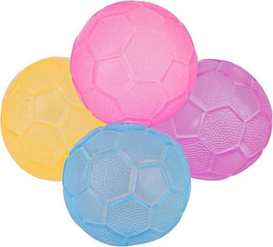 4pcs Stress Relief Toys Balls, Assorted Colors Maltose Filled Stress Toys Durable Slow Rising Sugar Balls for Anxiety ADHD & Autism Classroom Prizes (Football)