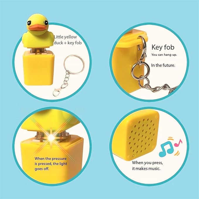 Quackey Fidget Toy That Quacks Quacking Duck Fidget Toy Keychain Stress Reliever Squeaky Anxiety Stress Relief Toy Duck Keyboard Keycaps That Quack Button Fidget Key Board Clicker Sensory Toys