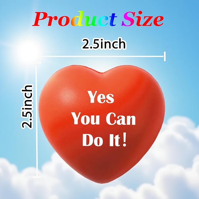 10/50/100 PCS Custom Stress Balls with Logo Text Personalized Stress Balls Bulk for Adults Relief Encouraging for Office,School,Events (Heart Stress Ball)
