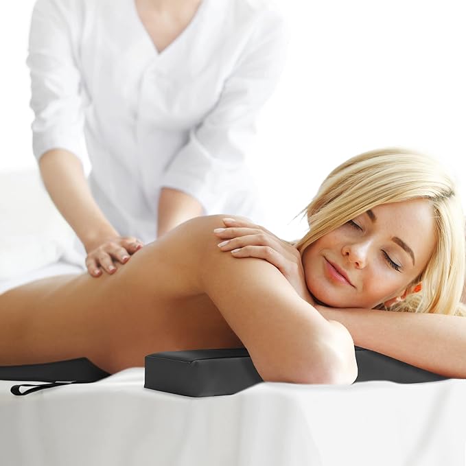 Saloniture Women's Comfort Cushion - Massage Table Wedge Bolster Pillow, Black