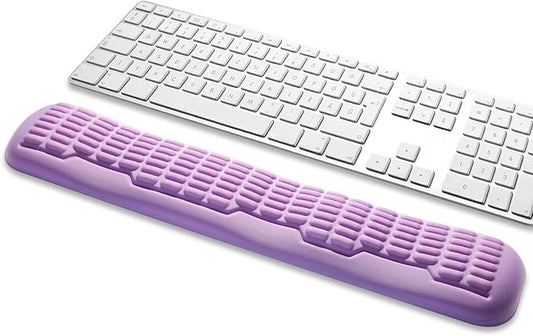 UnivoColors Memory Foam Keyboard Wrist Rest,Latest 3.0 Wave Curve Design,High-Resilience Memory Foam,Non-Slip Base Fits,Full-Sized Keyboards,Ideal for Work and Gaming(Lavender)