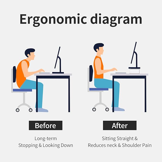 Premium Acrylic Monitor Stand | Clear Laptop Riser for Desk, Office and Home | Computer Stand for TV, Printer, and More | 16" L x 8" W x 4" H with Bonus Phone Stand