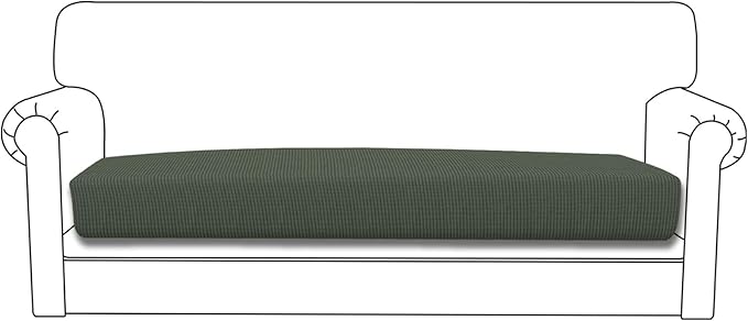 Easy-Going Stretch Cushion Cover Sofa Cushion Furniture Protector Sofa Seat Sofa slipcover Sofa Cover Soft Flexibility with Elastic Bottom(Oversized Sofa Cushion,Olive Green)