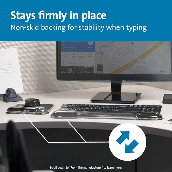Kensington Mousepad and Wrist Rest, Gel, 11-2/5"Wx17-7/10"Lx1-7/10"H,GY (KMW52500) Each