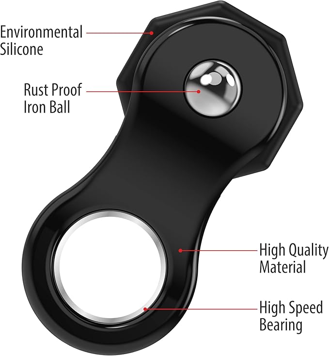 Fidget Toy,Fidget Spinners Toy for Adults and Kids,Gifts Suitable for Children with Autism and ADHD,Quiet Office Desk Toy,Excellent for Relieving Stress and Anxiety Toys (Black)