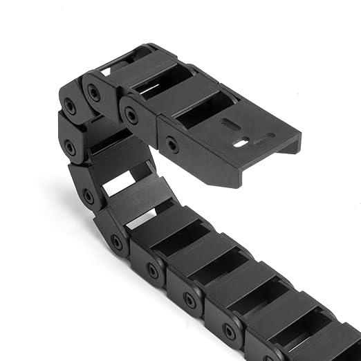 10 x 20mm (Inner H x W) R28 Bridge Type Drag Chain Cable Wire Carrier Protection Chain 39.3inch/1M for 3D Printer and CNC Router Mill,Black Plastic Nylon(Non-openable)