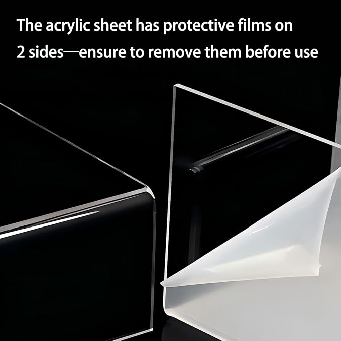 Anti-slip Monitor Stand Riser 2.16/3.34 Inch 2 Height Adjustments Clear Acrylic Stand with Clear Anti-slip Mat, Desk Accessories Screen/PC/Printer/Laptop/Mirror Riser 7.8 x 15.7 Inch (Black)