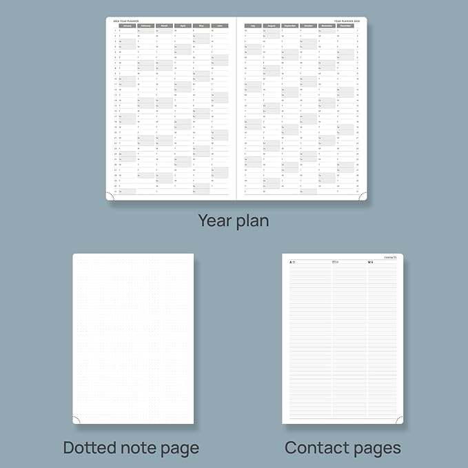 POPRUN 2026 Daily Planner One Page Per Day Even Weekends A4 Large Size (8.5" x 12") - 12 Months Calendar Hourly Appointment Book with Inner Pocket, Pen Holder, Hardcover - Light Pink