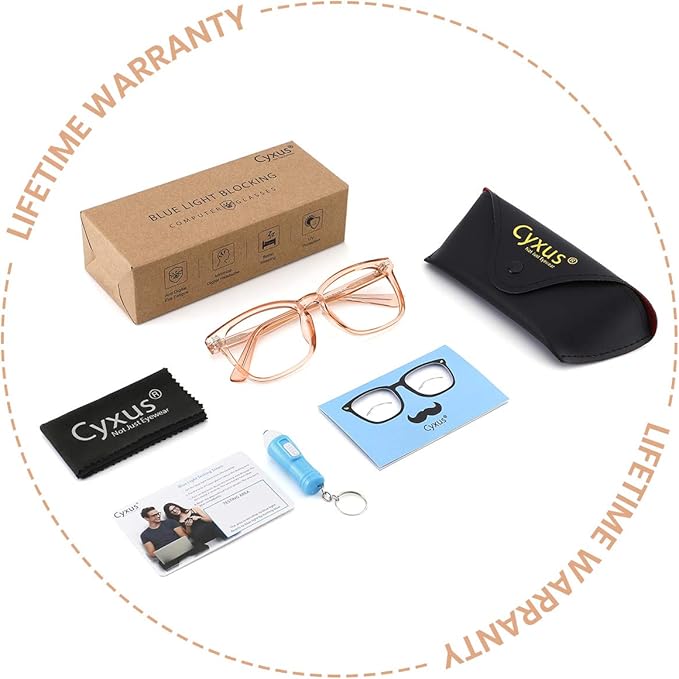 Cyxus 2023 Acetate Square Eyeglasses Frame Women Men Clear Lens Blue Light Blocking Glasses Eyewear Computer Glasses