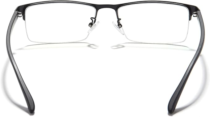 Cyxus Blue Light Blocking Computer Glasses for Men Semi Rim Glasses Crystal Lens UV Blocking Gaming Eyeglasses Black Frame