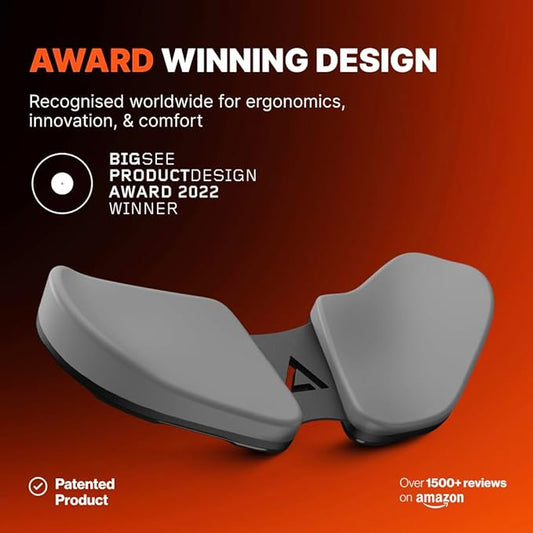 DELTAHUB Carpio 2.0 - Right-Handed Truly Ergonomic Wrist Rest for Mouse, Carpal Tunnel Support, Pain Relief, Anti-Fatigue, Easy Glide, Sleek, Office Computer, Laptop, Gaming - Small, Grey