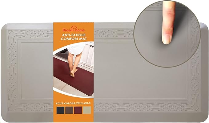 20 x 42 Inch Extra Support Anti Fatigue Comfort Kitchen Mat, Waterproof Long Kitchen Runner, Non-Slip Standing Desk Mat, Commercial Pads for Offices, Home, Garages (Bordeaux Cabblestone, 20'' x 42'')
