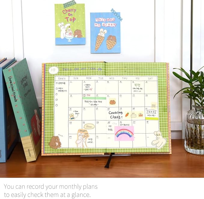 Monolike Hardcover Unmatched Friends Diary, 05. Pink - Academic Planner Weekly & Monthly Planner