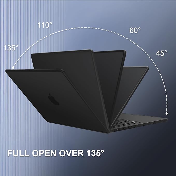 AKIT Compatible with MacBook Pro 16 inch Case 2025 2024-2021 M4 M3 M2 M1 Pro Max A3403 A3186 A2991 A2780 A2485, [Anti-Cracking] Hard Shell Laptop Case&Keyboard Cover&Screen Protector, Black