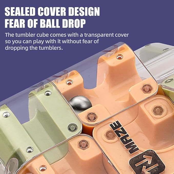 Large Labyrinth 3D Puzzle Maze Cube, Magic Cube Maze Ball Puzzle, Challenging Logic Puzzles Ball Stress Cubes, Stress Relief Toys Adults, Educational Focus Game Gift for Adults Teens (Mix)