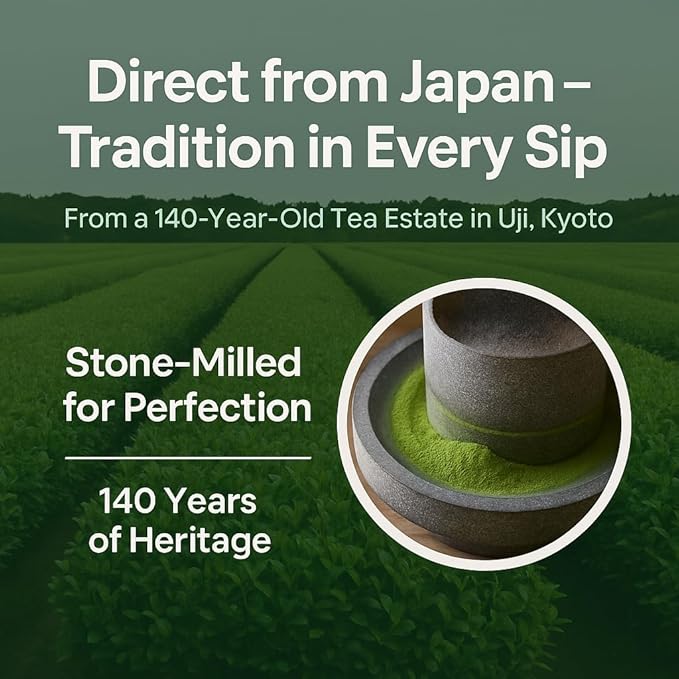 Ensori Matcha, Ceremonial Grade Matcha Powder, First Harvest, Authentic Japanese, 100% Pure, No Additives, 50 Servings, Sugar-Free Matcha Green Tea For Latte, (50gr)