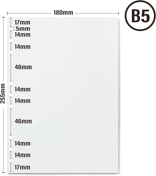 B5 Blank Planner Refill Paper, 9 Holes Inserts Papers 90 Sheets Loose Leaf Notebook Thick Sketch Paper for Drawing & Writing (7.09x10.04 inch)