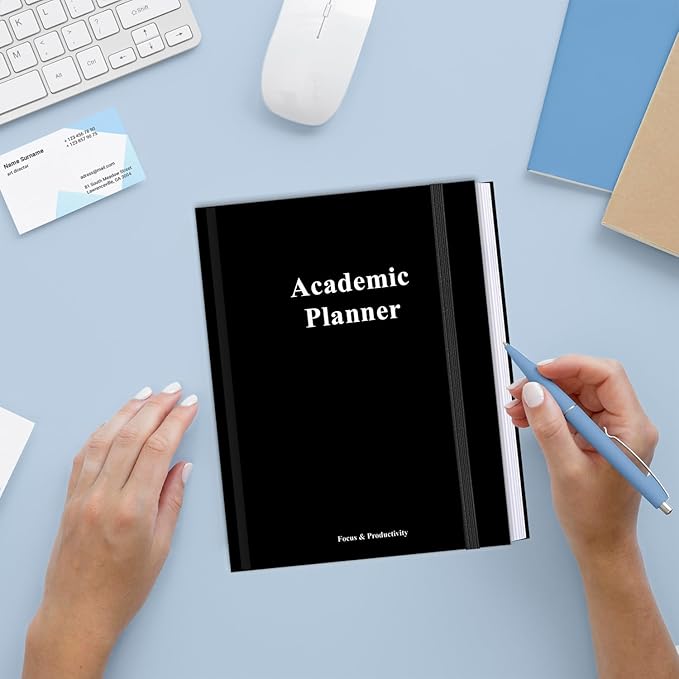 Academic Planner for 2025 2026 or Anytime – 8.5" x 11" Undated Weekly Student Planner For Homeschool, High School, College & Nursing Students, 200 Pages, Black