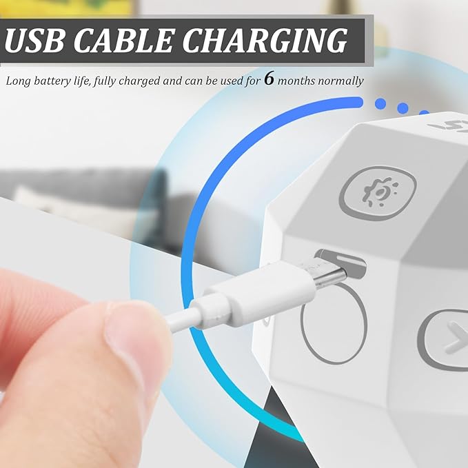 Flip Gravity Timer - 12-Side Time Management Cube with Preset Intervals, Silent Productivity Tool for Office, Study & Gym, Portable Focus Timer (White)