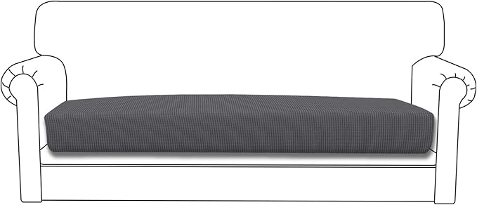Easy-Going Stretch Cushion Cover Sofa Cushion Furniture Protector Sofa Seat Sofa slipcover Sofa Cover Soft Flexibility with Elastic Bottom(Oversized Sofa Cushion,Gray)
