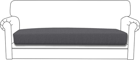 Easy-Going Stretch Cushion Cover Sofa Cushion Furniture Protector Sofa Seat Sofa slipcover Sofa Cover Soft Flexibility with Elastic Bottom(Oversized Sofa Cushion,Gray)
