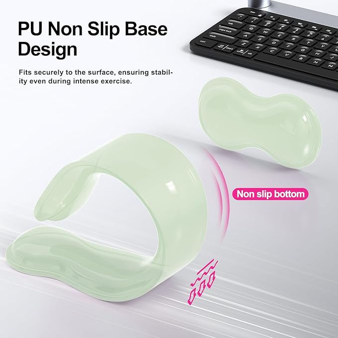 Gel Keyboard and Mouse Wrist Rest Set, Comfort Ergonomic Wrist Support, for Wrist Pain Relief, Computer Keyboard Wrist Rest (Green)