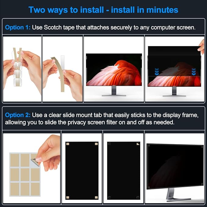 [2-Pack] 21.5 Inch Privacy Screen for Monitor Computer Screen Privacy Filter for 16:9 Widescreen Monitor Desktop PC Monitor Privacy Film Monitor Privacy Shield and Anti-Glare Protector