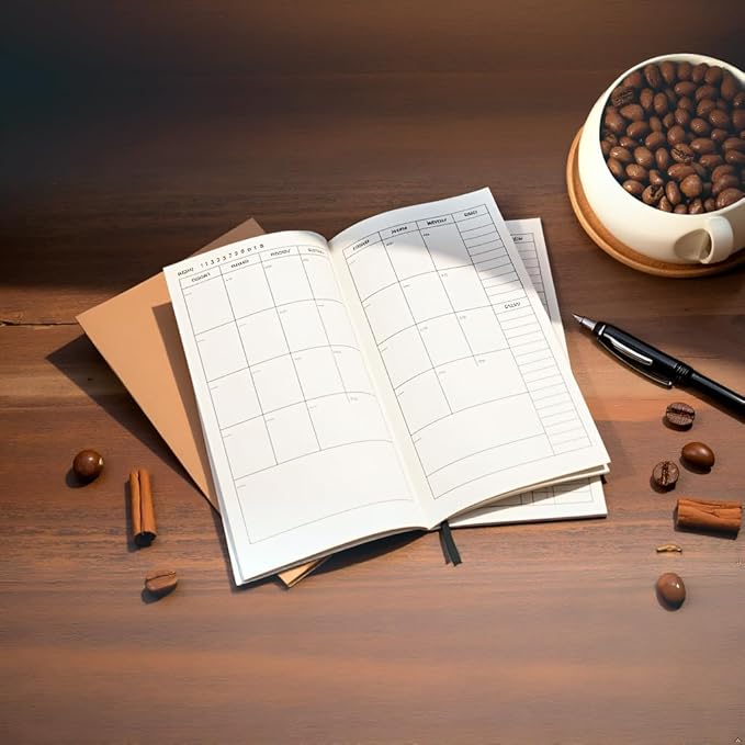 Nokingo 3-Pack Travelers Notebook Calendar, Travelers Notebook Inserts, Undated Traveler Notebooks Monthly, 4.25"x8.25" Traveler Calendar Insert