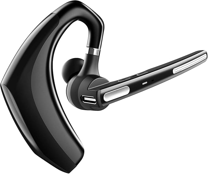 Bluetooth Headset V5.1,Wireless Bluetooth Earpiece with CVC8.0 Dual Mic Noise Cancelling,500mAh Battery for 110H Work Time,Handsfree Earphones for Cell Phones/PC for Business Office/Driving