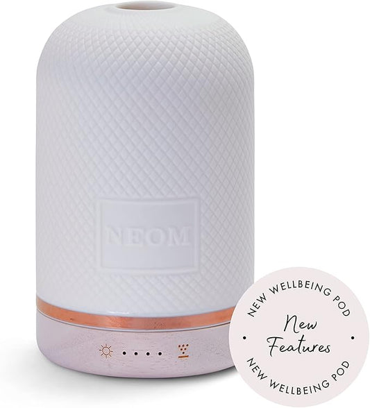 NEOM – Essential Oil Diffuser for Home | Wellbeing Aromatherapy Diffusers | Ceramic Cover, LED Light & Timer | Best for Medium Spaces | Plug in Diffuser for Essential Oils | Home Fragrance