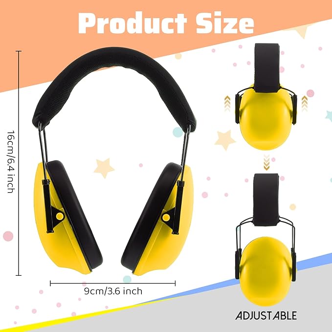 Amylove 12 Pcs Kids Ear Protection Noise Cancelling Headphones Ear Muffs Bulk 27db Adult Noise Reduction Hearing Earmuff(Universal Fit (kids & Adults),Classic Style,Rainbow Color)