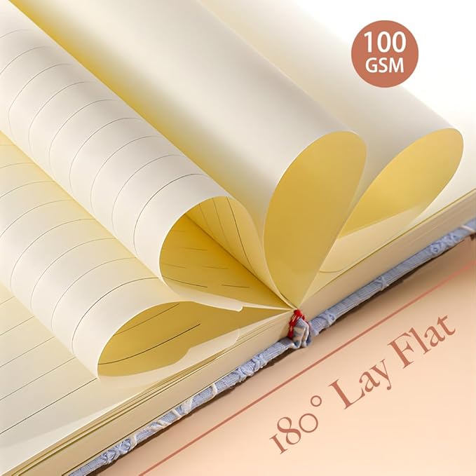 Daisy Gifts for Women, A6 Pocket Notebook, Floral Fabric Journal, 4x6 Lined Notebook & Blank Sketchbook, Cute Small Notebook, Daisy Floret Blue Journal, Gift for Girls.