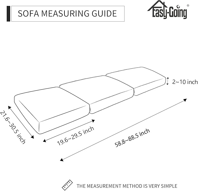 Easy-Going Stretch Individual Chair Couch Cushion Cover Sofa Cushion Furniture Protector Sofa slipcover Soft Flexibility with Elastic Bottom (3-Piece Sofa Cushion Cover, Dark Gray)