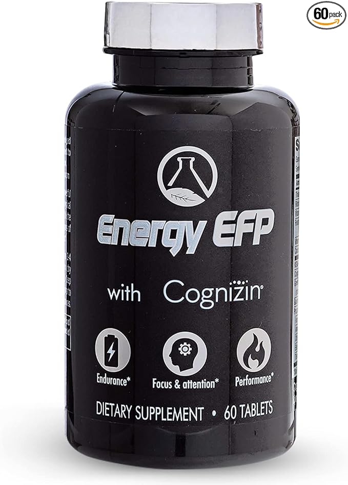 Energy EFP Brain Booster - 60Ct Nootropic Energy Supplements for Focus & Stamina with Citicoline, Vitamin B, Ashwagandha, L-Theanine, Ginseng