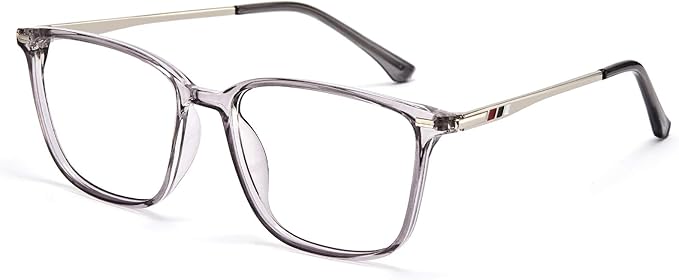 Cyxus Blue Light Blocking Glasses Men Women Computer Gaming Glasses Rectangle TR90 frame Anti Eyestrain UV400 Grey