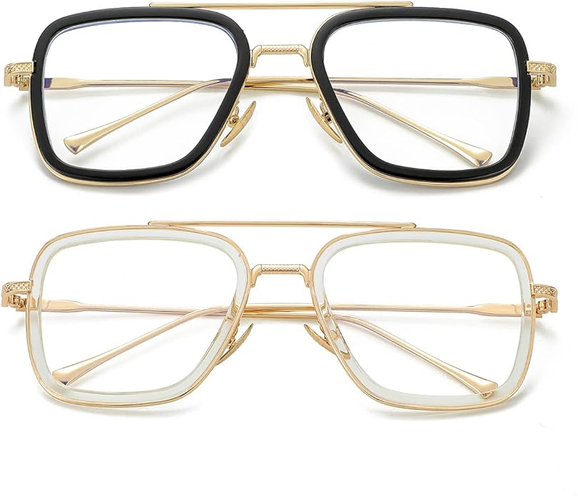 Tony Stark Style Blue Light Blocking Glasses for Men Women, Iron Man and Spider-Man Computer Gaming Glasses