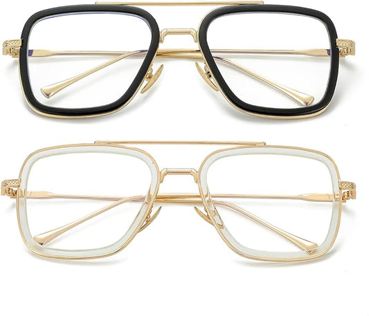 Tony Stark Style Blue Light Blocking Glasses for Men Women, Iron Man and Spider-Man Computer Gaming Glasses
