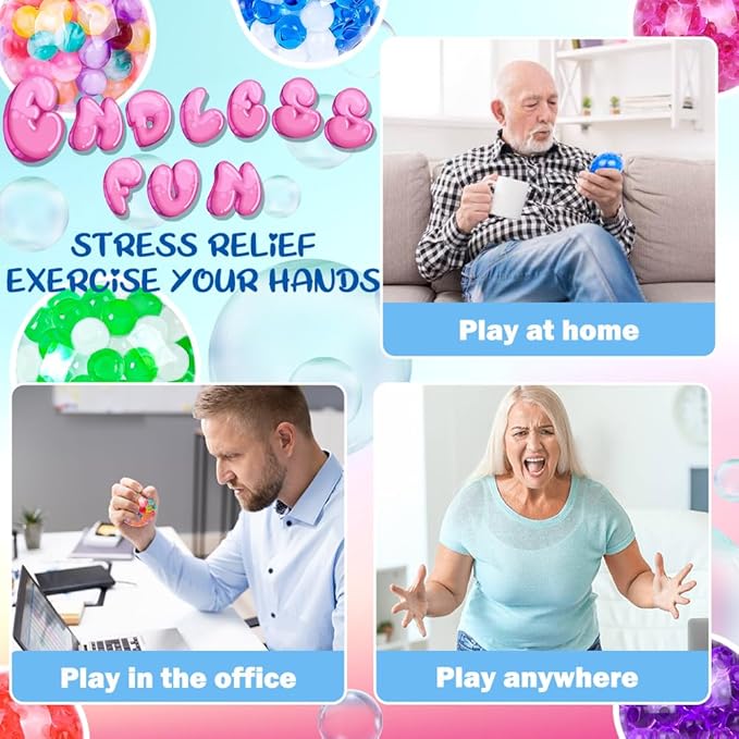 24pcs Mini Stress Balls, Squishy Balls for Adults Stress Relief Squeeze Fidget Balls Set for Party Favors Birthday Goodie Bag Stuffers