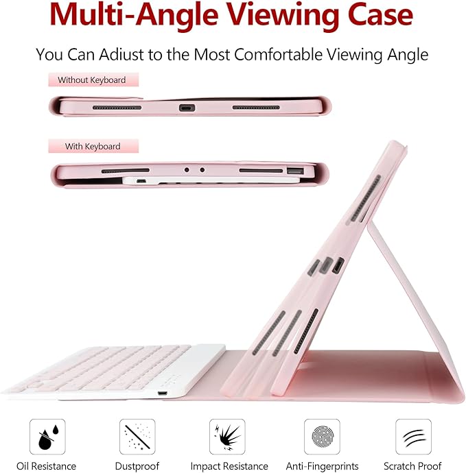 besky Keyboard Case for iPad Air 13 (M2) 2024 & iPad Pro 12.9 inch (5th, 6th Generation), (Compatible for 13 inch Air & 12.9 inch Model) - Wireless Detachable Keyboard with Auto Sleep/Wake Function