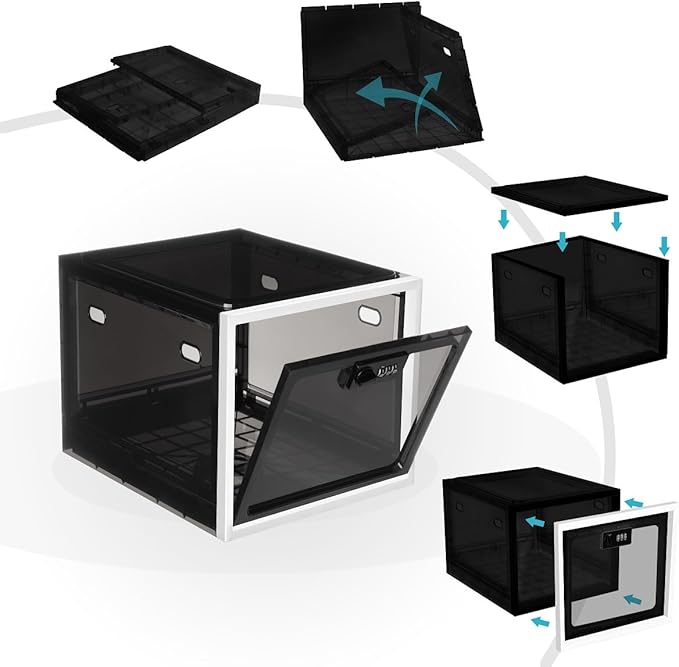 Medicine Lock Box for Safe Medication, Clear Lockable Storage Box for Phone Tablet Office School Home Safety