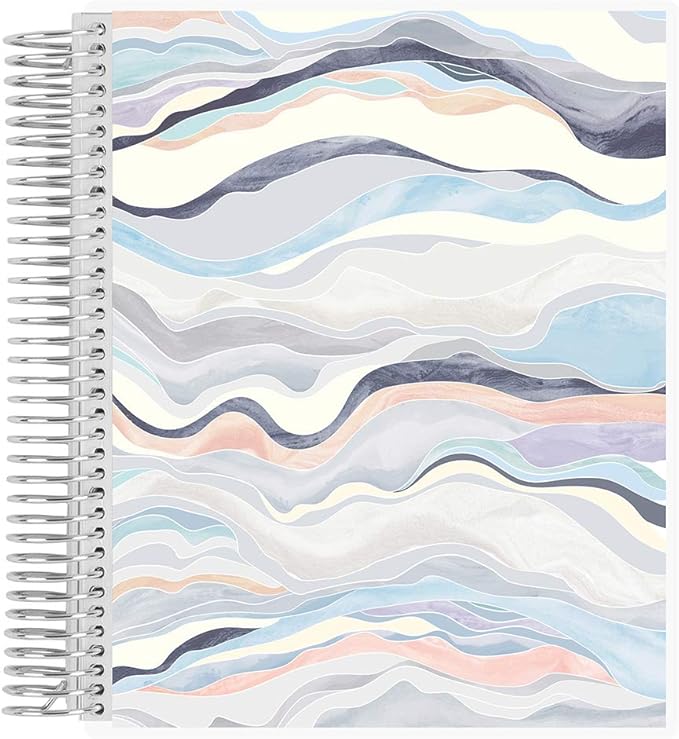Erin Condren 7" X 9" Spiral Bound Dot Grid Journal Notebook - Layers Neutral, 5Mm Dot Grid, 160 Page Writing, Drawing & Art Notebook, 80Lb Thick Paper, Stickers Included