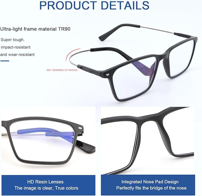 YIMI Photochromic Blue Light Blocking Glasses UV Protection Anti Eyestrain Computer Gaming Blue Light Screen Blocker Glasses Anti Glare Shade Lightweight Eyewear for Men and Women